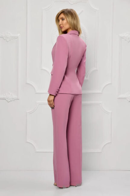 costum pantaloni largi roz