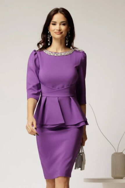 compleu elegant din stofa mov